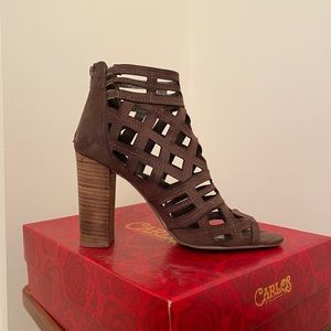 Brown suede Carlos Santana heels